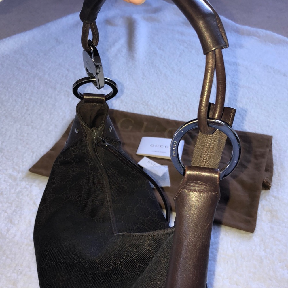 ❤️SOLD❤️ Gucci Half Moon GG Monogram Hobo - Picture 3 of 8